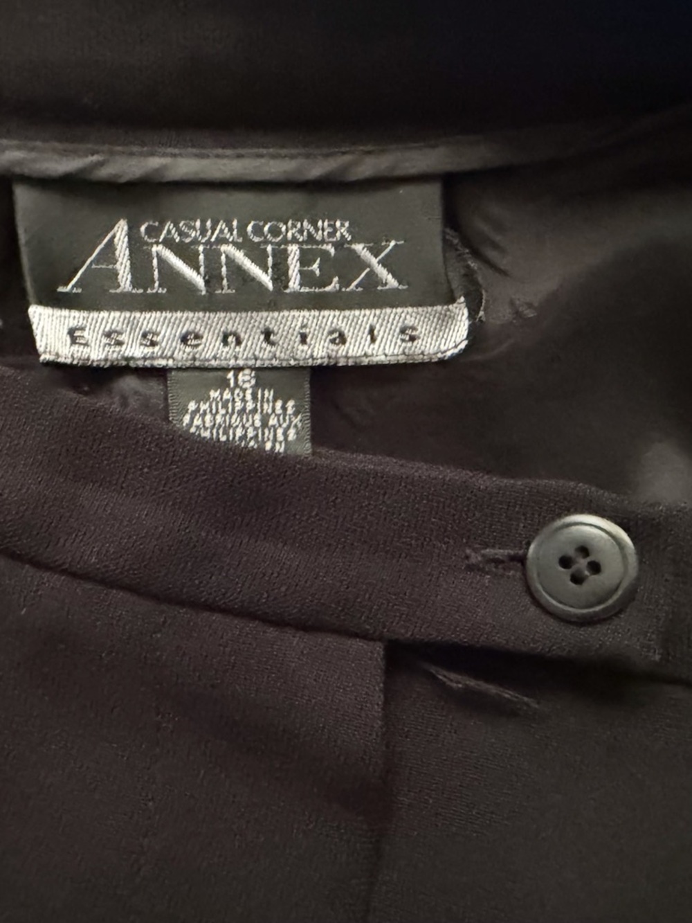 CASUAL CORNER ANNEX Essentials Professional Black Button Jacket Pant Suit Sz 16 - Picture 8 of 15